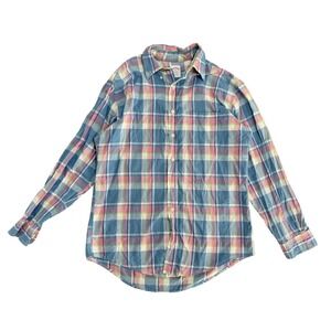 Brooks Brothers Shirt Mens Medium Multicolor Plaid Long Sleeve Button Down